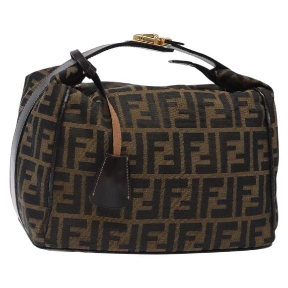 FENDI Zucca Canvas Hand Bag Black Brown - Picture 1 of 13